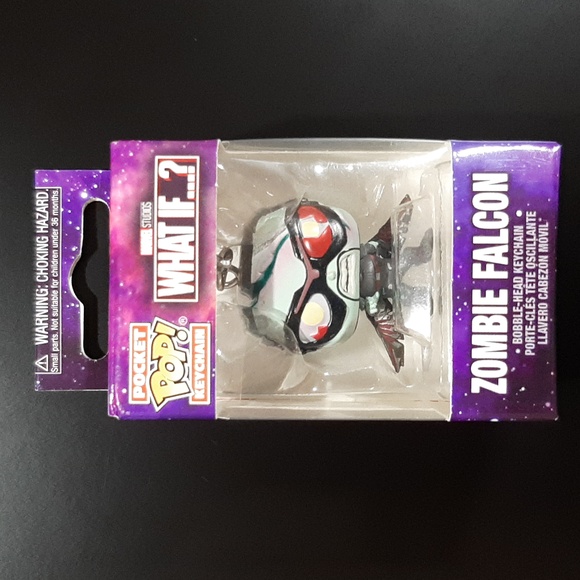 Funko Pop Marvel Zombie Falcon Keychain What If Bobble Head NEW 1.5" Mini Figure - Picture 4 of 11
